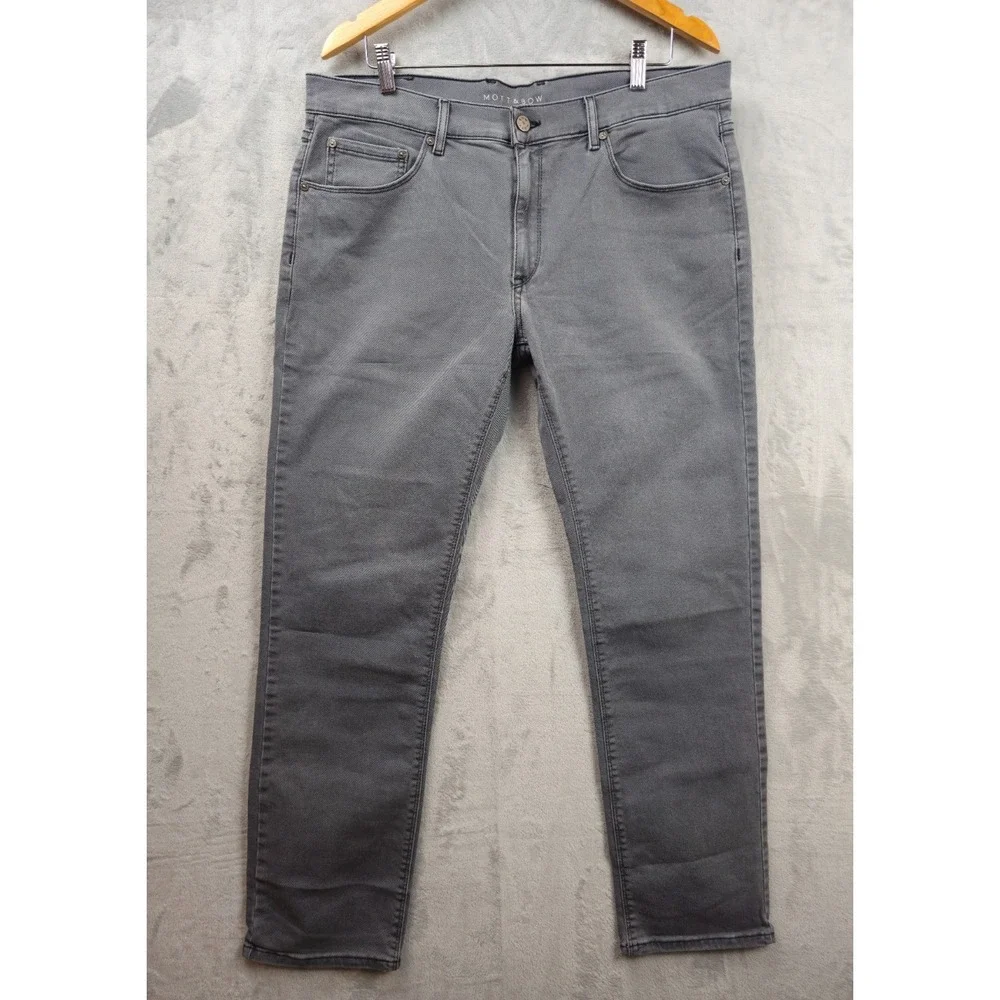 Mott And Bow Mens Stretch Slim Fit‎ Stone Gray Zipper Jeans Size 36x31.5